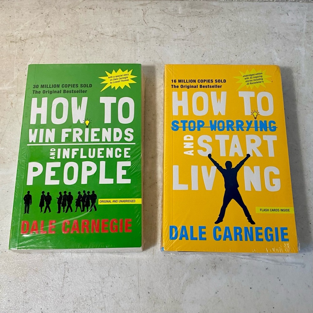Dale Carnegie Book Lot 2 Volumes How To Win Friends and Influence -Stop Worrying